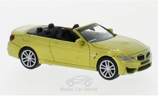 Bmw M4 1/87 Minichamps Cabriolet metallico giallo 2015 modellino in miniatura