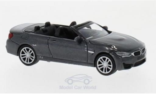 Bmw M4 1/87 Minichamps Cabriolet metallico grigio 2015 modellino in miniatura