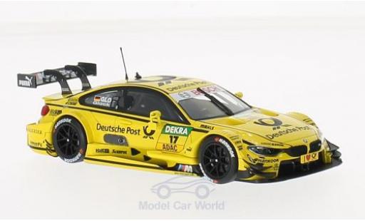 Bmw M4 1/43 Minichamps (F82) No.17 Team MTEK Deutsche Post DTM 2014 T.Glock modellino in miniatura