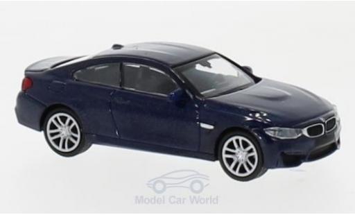 Bmw M4 1/87 Minichamps metallico blu 2015 modellino in miniatura