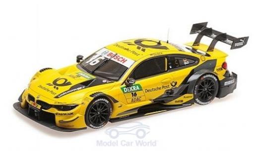 Bmw M4 1/18 Minichamps No.16 Team RMG Deutsche Post DTM 2018 T.Glock modellino in miniatura