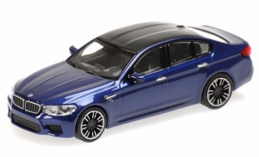 Bmw M5 1/87 Minichamps (F90) metallico blu/carbon 2018 modellino in miniatura
