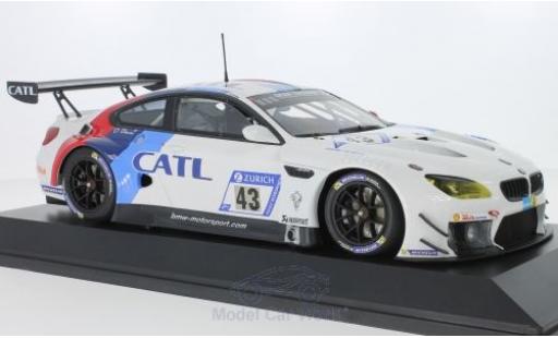 Bmw M6 1/18 Minichamps GT3 No.43 Team Schnitzer CATL 24h Nürburgring 2017 A.Farfus/A.Lynn/A.Felix Da Costa/T.Scheider modellino in miniatura