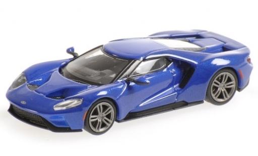 Ford GT 1/87 Minichamps metallico blu 2018 modellino in miniatura