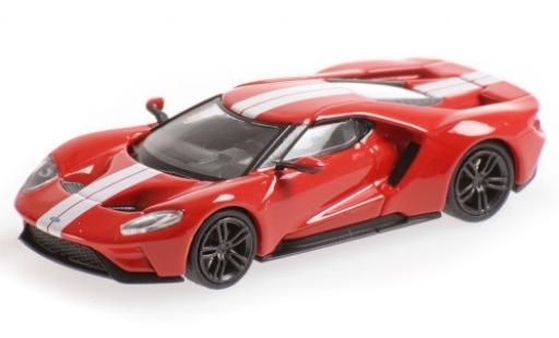 Ford GT 1/87 Minichamps rosso/bianco 2018 modellino in miniatura