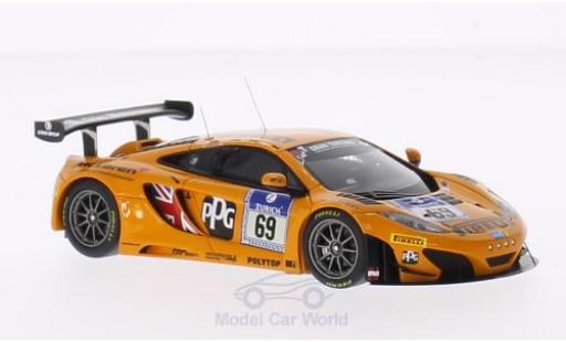 McLaren MP4-12C 1/43 Minichamps 12C GT3 No.69 Doerr Motorsport Pirelli 24h Nürburgring 2014 R.Adams/S.Asch/A.Klasen/A.Parente modellino in miniatura