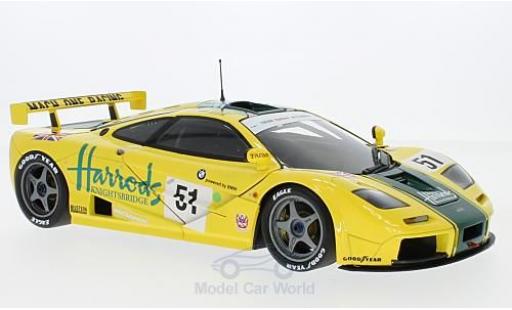 McLaren F1 1/18 Minichamps GTR No.51 Harrods Mach one Racing Harrods 24h Le Mans 1995 A.Wallace/D.Bell/J.Bell modellino in miniatura