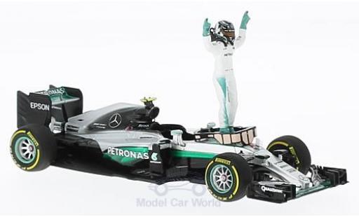 Mercedes F1 1/43 Minichamps W07 Hybrid No.6 AMG Petronas Team Formel 1 GP Abu Dhabi 2016 mit Figur N.Rosberg modellino in miniatura