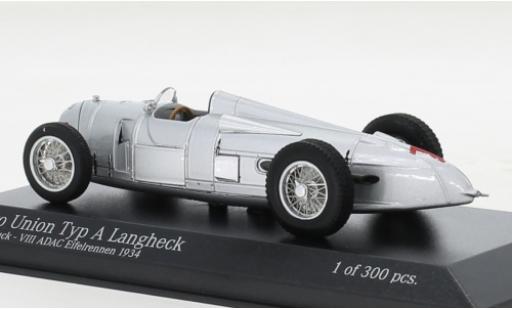 Auto Union Typ A 1/43 Minichamps Langheck No.1 ADAC Eifelrennen 1934 modellino in miniatura