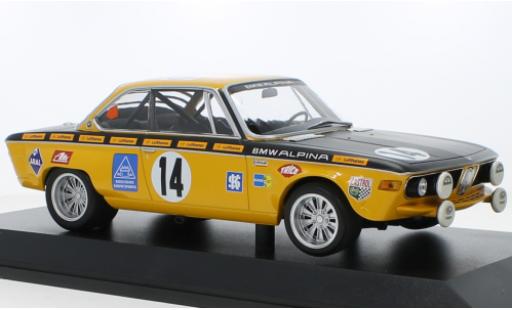 Bmw 2800 1/18 Minichamps CS No.14 Alpina 24h Spa 1970 modellino in miniatura
