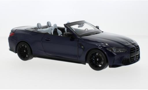 Bmw M4 1/18 Minichamps cabriolet metallise blu foncé 2020 modellino in miniatura