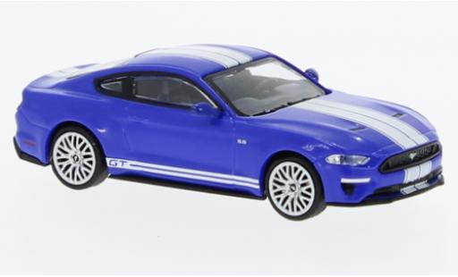 Ford Mustang 1/87 Minichamps GT metallise blu/bianco 2018 modellino in miniatura