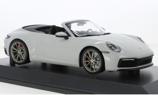Porsche 992 4S 1/18 Minichamps 911  Carrera Cabriolet grigio 2019 modellino in miniatura