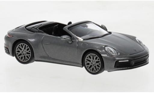 Porsche 992 4S 1/87 Minichamps 911  Carrera cabriolet metallise grigio 2019 modellino in miniatura