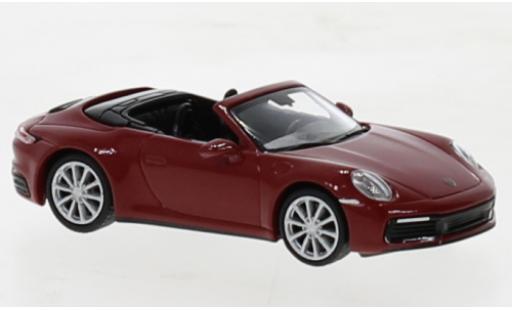 Porsche 992 4S 1/87 Minichamps 911  Carrera cabriolet rosso 2019 modellino in miniatura