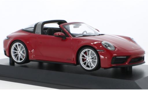Porsche 992 Targa 1/18 Minichamps 911  4 GTS rosso 2021 modellino in miniatura