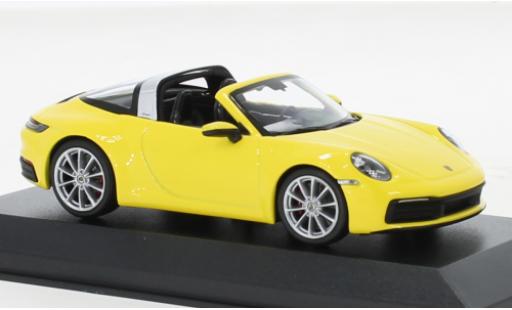 Porsche 992 Targa 1/43 Minichamps 911  4S giallo 2020 modellino in miniatura