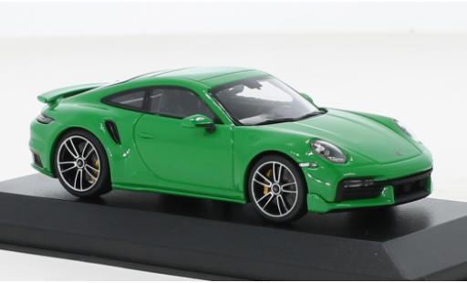 Porsche 992 Turbo s 1/43 Minichamps 911  Turbo S verde 2021 modellino in miniatura