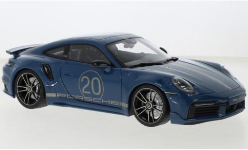 Porsche 992 Turbo s 1/18 Minichamps 911  Turbo S Sport Design blu 2021 modellino in miniatura