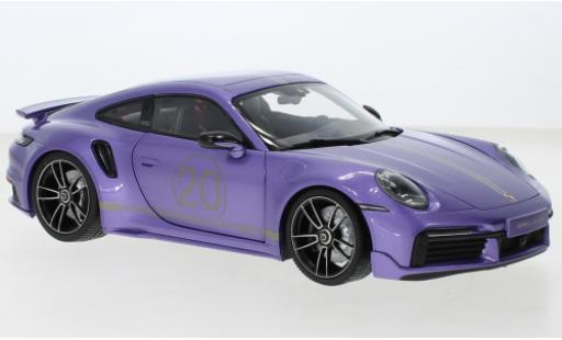 Porsche 992 Turbo s 1/18 Minichamps 911  Turbo S Sport Design porpora 2021 modellino in miniatura