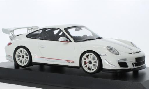 Porsche 997 GT3 RS 1/18 Minichamps 911 (/II) 4.0 bianco 2011 modellino in miniatura