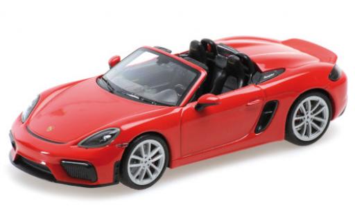 Porsche Boxster 1/43 Minichamps 718 Spyder (982) rosso 2020 Softtop couché avec modellino in miniatura