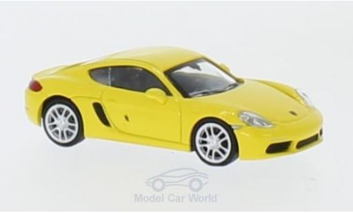 Porsche Cayman 1/87 Minichamps 718 giallo 2016 modellino in miniatura