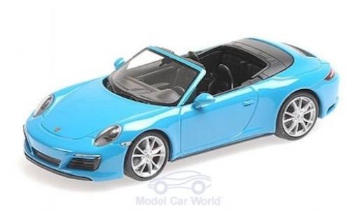 Porsche 991 1/43 Minichamps 911 (.2) Carrera 4 Cabriolet blu 2016 modellino in miniatura