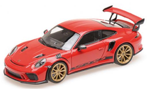 Porsche 992 GT3 R 1/18 Minichamps 911 (991.2) GT3 RS rosso 2019 mit goldenen Felgen modellino in miniatura
