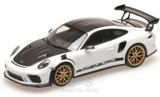 Porsche 991 GT3 RS 1/43 Minichamps 911 (.2) GT3 RS bianco/carbon 2018 mit Weissach Paket modellino in miniatura