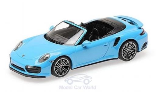 Porsche 991 Turbo S 1/43 Minichamps 911 (.2) Turbo S Cabriolet blu 2016 modellino in miniatura