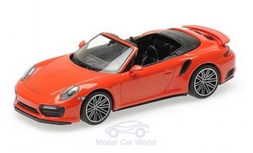 Porsche 991 Turbo S 1/43 Minichamps 911 (.2) Turbo S Cabriolet orange 2016 modellino in miniatura