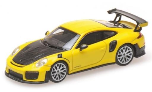 Porsche 991 GT2 RS 1/87 Minichamps 911 () GT2 RS giallo 2018 avec Carbon-Capot modellino in miniatura