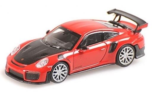 Porsche 991 GT2 RS 1/87 Minichamps 911 () GT2 RS rosso 2018 avec Carbon-Capot modellino in miniatura