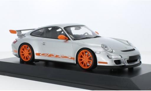 Porsche 991 GT3 RS 1/18 Minichamps 911  silber/orange 2007 1:18 modellino in miniatura