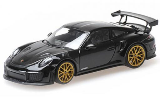Porsche 991 GT2 RS 1/43 Minichamps 911 GT2 RS (.2) nero/carbon 2018 Weissachpaket avec doré jantes modellino in miniatura