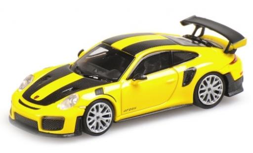 Porsche 991 GT2 RS 1/87 Minichamps 911 GT2 RS giallo 2018 avec Carbon-Streifen modellino in miniatura