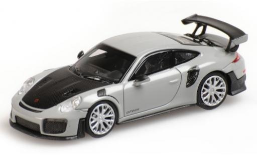 Porsche 991 GT2 RS 1/87 Minichamps 911 GT2 RS grigio 2018 avec Carbon-Capot modellino in miniatura