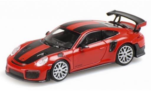 Porsche 991 GT2 RS 1/87 Minichamps 911 GT2 RS rosso 2018 avec Carbon-Streifen modellino in miniatura