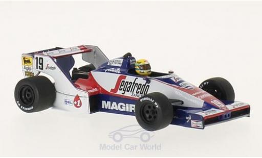 Toleman HART 1/43 Minichamps Hart TG 183B No.19 Segafredo Formel 1 GP Brasilien 1984 Ayrton Senna Collection A.Senna modellino in miniatura