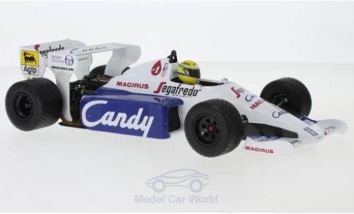 Toleman HART 1/18 Minichamps Hart TG184 No.19 Candy Formel 1 GP Monaco 1984 A.Senna modellino in miniatura