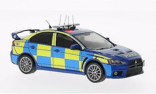 Mitsubishi Lancer Evolution X 1/43 IXO EVO UK Polizia blu 2008 modellini auto