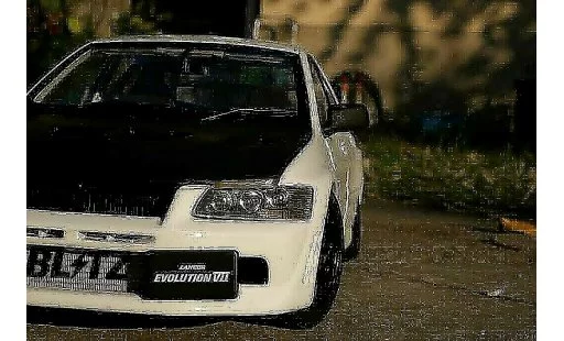 Mitsubishi Lancer Evolution VII 1/18 Autoart street racing inside modellini auto
