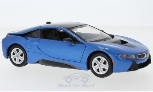 Bmw i8 1/24 Motormax metallico blu 2018 modellino in miniatura