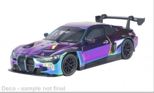 Bmw M4 1/24 Motormax GT3 violett/blau 1:24 modellino in miniatura