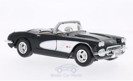 Chevrolet Corvette 1/24 Motormax (C1) nero/bianco 1959 ohne Vitrine modellino in miniatura