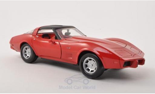 Chevrolet Corvette 1/24 Motormax C3 rosso 1979 ohne Vitrine modellino in miniatura