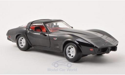 Chevrolet Corvette 1/24 Motormax nero 1979 ohne Vitrine modellino in miniatura