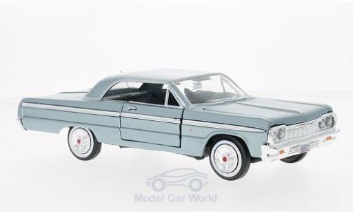 Chevrolet Impala 1/24 Motormax metallico blu 1964 ohne Vitrine modellino in miniatura