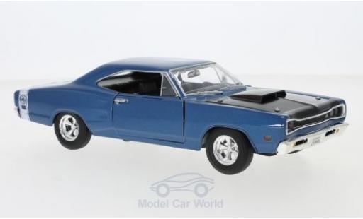 Dodge Coronet 1/24 Motormax Super Bee metallico blu/nero 1969 modellino in miniatura
